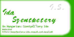ida szentpetery business card